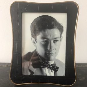 Ralph Lauren genuine leather frame w/ gold trim